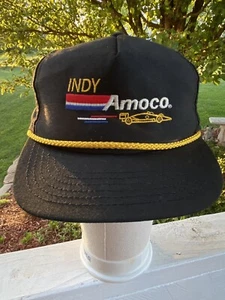 Vintage Amoco bestickte Rennmütze Trucker Cap Kordel Indy NEU nie getragen - Bild 1 von 6