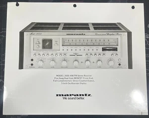 Marantz Model 2600 Stereo Receiver Advertising Photo - Super Rare - NOT A COPY - Picture 1 of 1