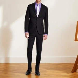 Kenneth Cole Reaction Mens Stretch Ready Flex Slim Fit Suit Black Size 44R NWT - Picture 1 of 4