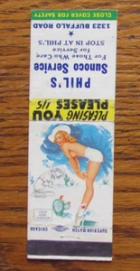 FUNDA DE LIBRO DE CERILLAS DE GASOLINERA PHIL'S SUNOCO: CUBIERTA VACÍA DE CERILLAS MARILYN MONROE -B23 - Imagen 1 de 2