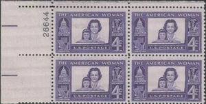 Plate Block of 4 stamps - Scott 1152 - 4 cent - The American Woman - 1960 - MNH - Picture 1 of 1