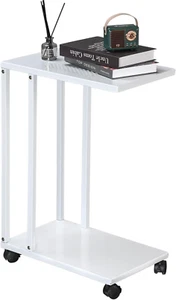 Tavolino Da Salotto a Forma Di C, Tavolino Mobile per Divano/Salotto, Con Ruote - Foto 1 di 12