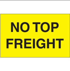 3 x 5" "No Top Freight" Labels, Yellow 500/Roll - Picture 1 of 1