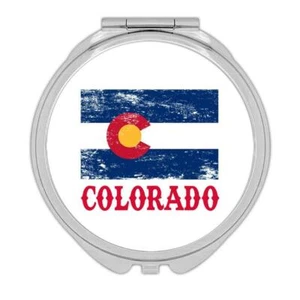 Gift Compact Mirror : Colorado Flag Distressed Souvenir State USA Christmas - Picture 1 of 3