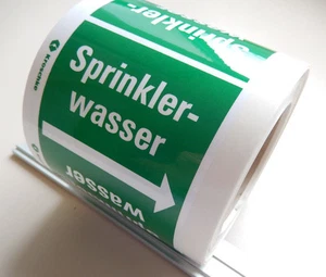Rohrleitungsband SPRINKLERWASSER, Rolle 33m, Breite ca 10cm - Picture 1 of 3