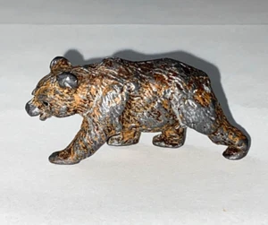 Figura de oso de juguete de plomo rara de colección ~ Alemania ~ diseño de tren Putz de Navidad - Imagen 1 de 7