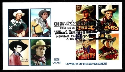USA, SCOTT # 4446-4449, GLEN FDC COVER - COWBOYS OF THE SILVER SCREEN, YEAR 2010 - Image 1 of 2