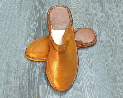 Genuine Moroccan Babouche – Comfortable Leather Slippers,ComfortableSlippers - Image 1 of 4