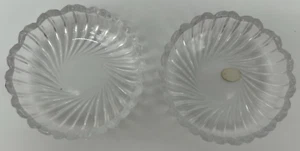 Crystal 2 Coaster Lot~3½" Dia~Spiral / Geometric Design~24% Lead Heavy Glass - Picture 1 of 6