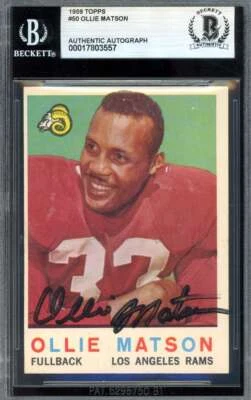 Ollie Matson Beckett BAS Signed 1959 Topps Autograph - Image 1 of 2