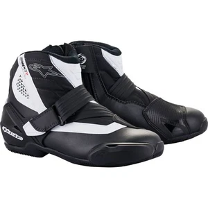 Alpinestars SMX-1 R v2 Motorcycle Boots Sport Racing Summer Airy Black White - Picture 1 of 7