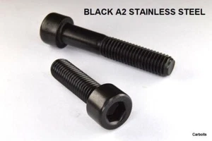 M4 M5 M6 M8 M10 BLACK A2 STAINLESS STEEL SOCKET CAP SCREWS BOLTS DIN 912 - Picture 1 of 4