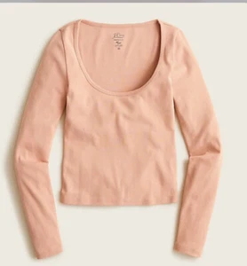 J. Crew NWT Women's Scoopneck Ribbed Long-Sleeve T-Shirt - Size XX Large  - Picture 1 of 3