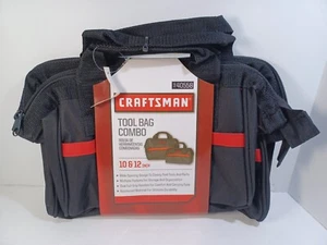 Craftsman 10" and 12" Cloth Canvas Black Tool Bag Combo Set Part # 40558 - Picture 1 of 10