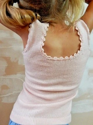 Blusa sin mangas suéter rosa bebé vintage años 70 mediados de siglo retro mod niñas Foto 1 de 4