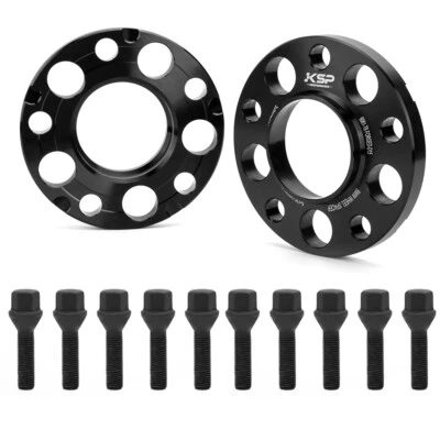 KSP 5X120mm Wheel Spacers w/ 14x1.25 extended Bolts For BMW F30 F10 F22 F32 F80 - Image 1 of 4