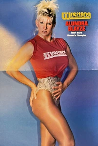 1994 Magazine Poster Pro Wrestlers Alundra Blayze WWF World Women's Champion - Picture 1 of 2