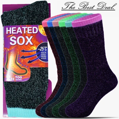 3-12 pares de meias quentes femininas térmicas de inverno resistentes aquecidas Sox isoladas 9-11 - Imagem 1 de 4