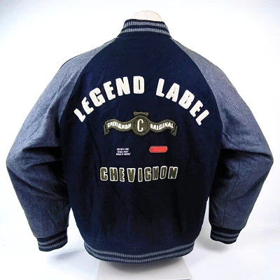 Chevignon Jacke Legend Label Gr. XL dunkelblau / grau Wolle Mix - Bild 1 von 4