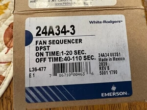 Emerson White Rodgers 24A34-3 Fan Sequencer - Picture 1 of 6