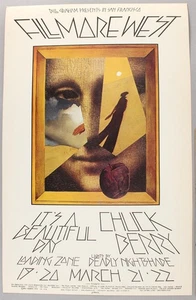 1970 1st-Print CHUCK BERRY+ITS A BEAUTIFUL DAY Rock & Roll Concert Poster BG-224 - Picture 1 of 11