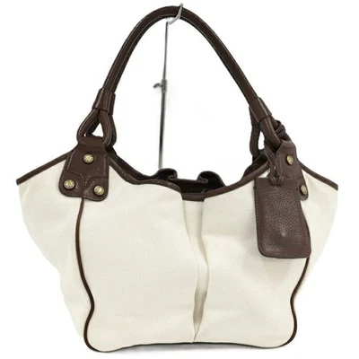 Bolso de Mano Burberry Nova Check Lona Blanco Japón Envío Gratis USADO Foto 1 de 4