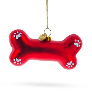 Red Bone Blown Glass Christmas Ornament - Picture 1 of 5