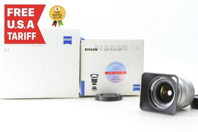 [Lens New w/Hood] Carl Zeiss Biogon T* ZM 21mm F2.8 Lens SILVER Leica M JAPAN - Image 1 of 4