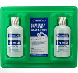 Wall-Mountable Eyewash Station with 2 Bottles of Eye Wash Solution, 16 Oz Each - Picture 1 of 3