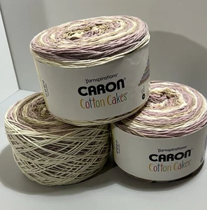 Caron Cotton Cakes Garn 3er Set Rose Whisper Acryl/Baumwollmischung 8,8 Unzen pro Stück - Bild 1 von 10