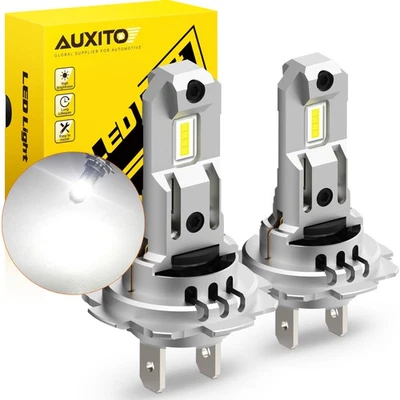 AUXITO 2x H7 LED Headlight Bulbs Hi/Low Beam Fanless 6000K White Plug Play Lamp - Image 1 of 4