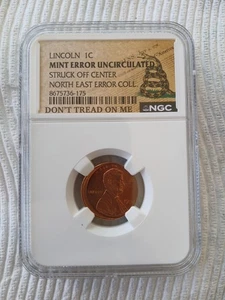 1998 P ERROR Lincoln Cent Off‑Center  UNC NGC Slabbed - Picture 1 of 2