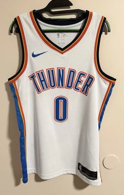 Nike Russell Westbrook OKC Thunder White Swingman Jersey Size 44 Medium Rare NBA - Image 1 of 4