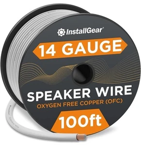Cable de cable de altavoz calibre 14 AWG 100 pies blanco | Cable de altavoz blanco | Altavoz Wi - Imagen 1 de 8