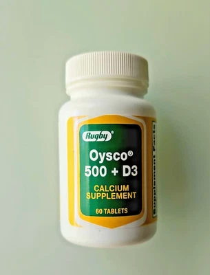 6件装橄榄球Oysco 500 +维生素D片,60克拉 — 第 1/4 张图片