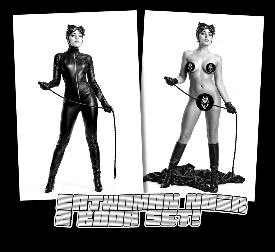 JUEGO DE 2 LIBROS CATWOMAN NOIR DOBLE CARA (desnuda/bonita) - Deviant Nation Lt 100 con certificado de autenticidad Foto 1 de 4