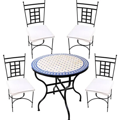 Gartenset mediterran Marrakesch Natur Blau 80cm Athen - Bild 1 von 4