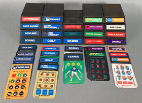 Lot of 19x Intellivision Video Game Cartridges w/ Overlays (Working)