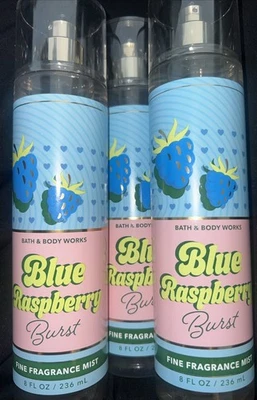 NUEVO BATH & BODY WORKS AZUL FRAMBUESA RÁFAGA CORPORAL BRUMA 8 FL OZ CADA UNO (3) Azul Foto 1 de 3