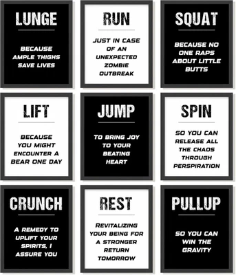 Workout Posters for Home Gym Decor - Gym Posters Motivational Quotes Wall Art Pr - Image 1 of 4