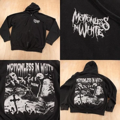 Motionless En Blanco Cremallera Completa Sudadera con Capucha MEDIANA De Colección Y2k Escena Metalcore Foto 1 de 4