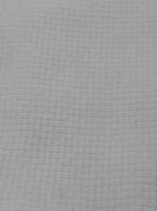 Vintage White Polyester Double Knit Fabric Basket Weave - Picture 1 of 6