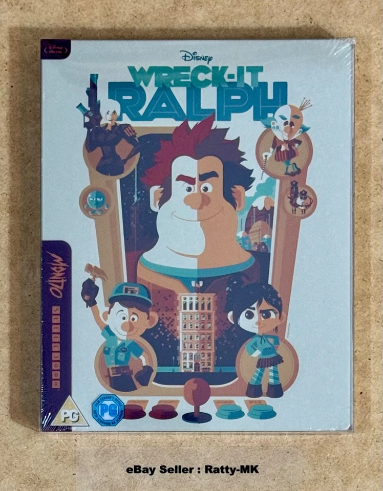 DISNEY'S WRECK IT RALPH - UK EXCLUSIVE MONDO ARTWORK BLU RAY STEELBOOK - NEW - Image 1 of 4
