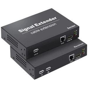 HDMI KVM USB Extender Over Cat5a/6/7 Ethernet Up to 394FT/120M, RS232, Plug a... - Picture 1 of 8