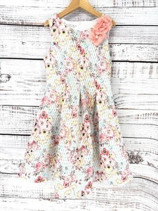 Pippa & Julie floral wedding Party Midi Flare Sleeveless dress Girl 8 Blue - Picture 1 of 3