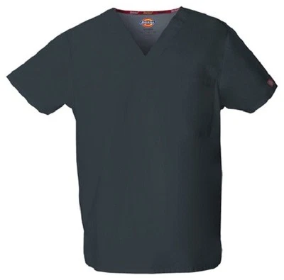 Dickies Scrubs 83706 V Neck Unisex Scrub Top Dickies EDS Pewter - Image 1 of 2