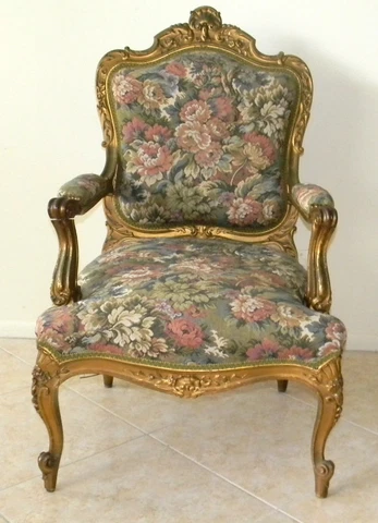 Antique FRENCH ARM CHAIR VICTORIAN PARLOUR STYLE circa 1880 Cover