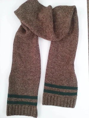 Bufanda de invierno tejida marrón con rayas verdes oscuras Chaps para hombre nueva sin etiquetas Foto 1 de 4