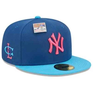NEW YORK YANKEES MLB X NEW ERA 59FIFTY BIG LEAGUE CHEW TAILLIERT BLAU MÜTZE/KAPPE NEU MIT ETIKETT - Bild 1 von 5
