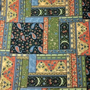 Paisley Floral Patchwork Multicolour Sewing Quilting Fabric New FQ - Picture 1 of 3